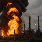 Kebakaran Kilang Pertamina Dumai Disertai Ledakan Keras Lima Pekerja Luka dan Warga Panik