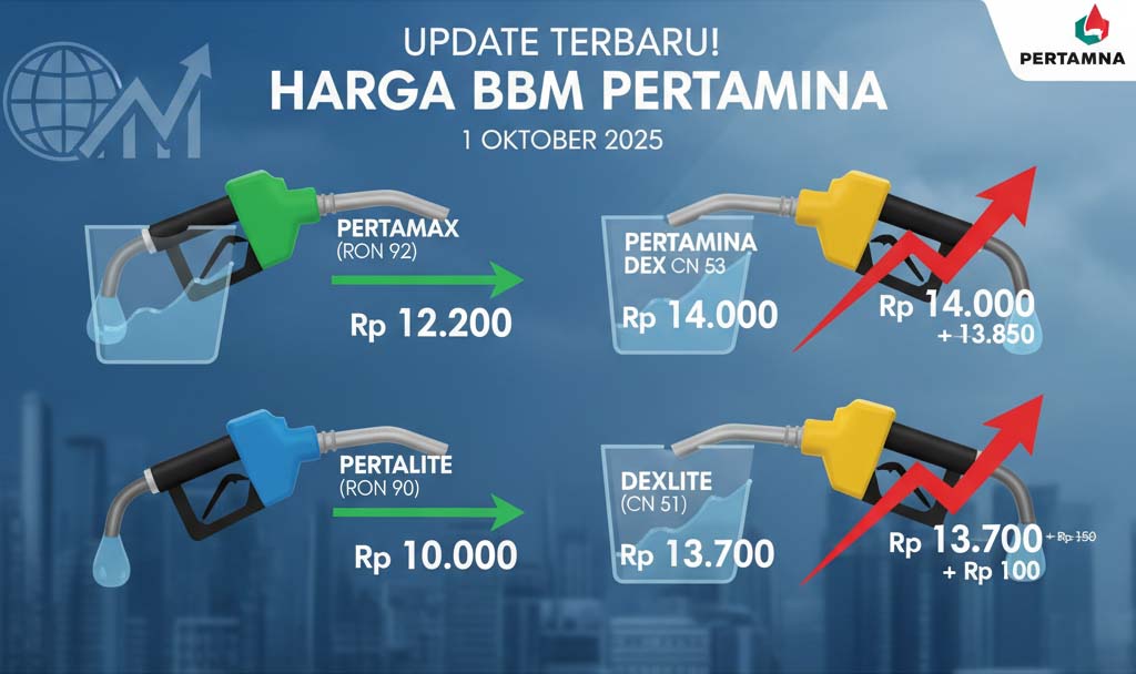 Update Terbaru Daftar Harga BBM Pertamina per 1 Oktober 2025: Jenis Dex Naik, Pertamax Stabil
